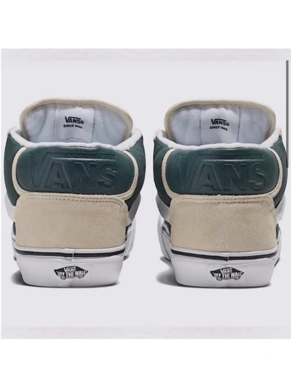 Vans Knu Mid in White and Green Women 10.5 US Mens9.0 US